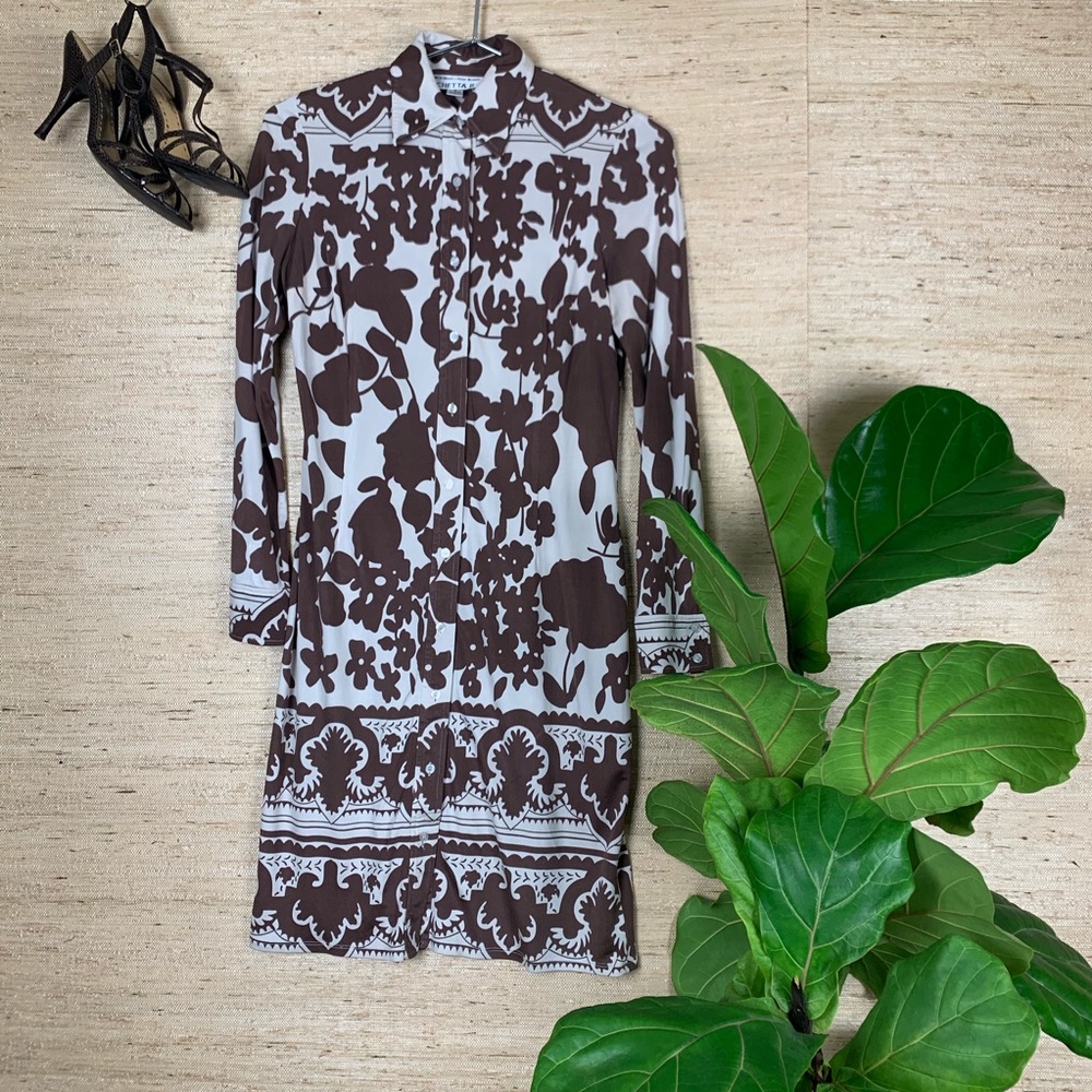 Chetta B Bloom & Noviello Silk Shirt Dress